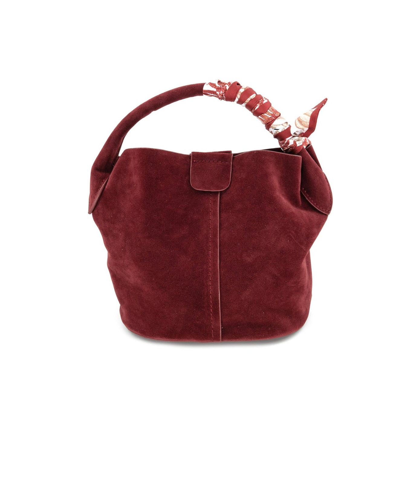 Let's Go Burgundy Suede Bucket Bag
