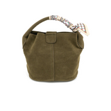 Let's Go Green Suede Bucket Bag