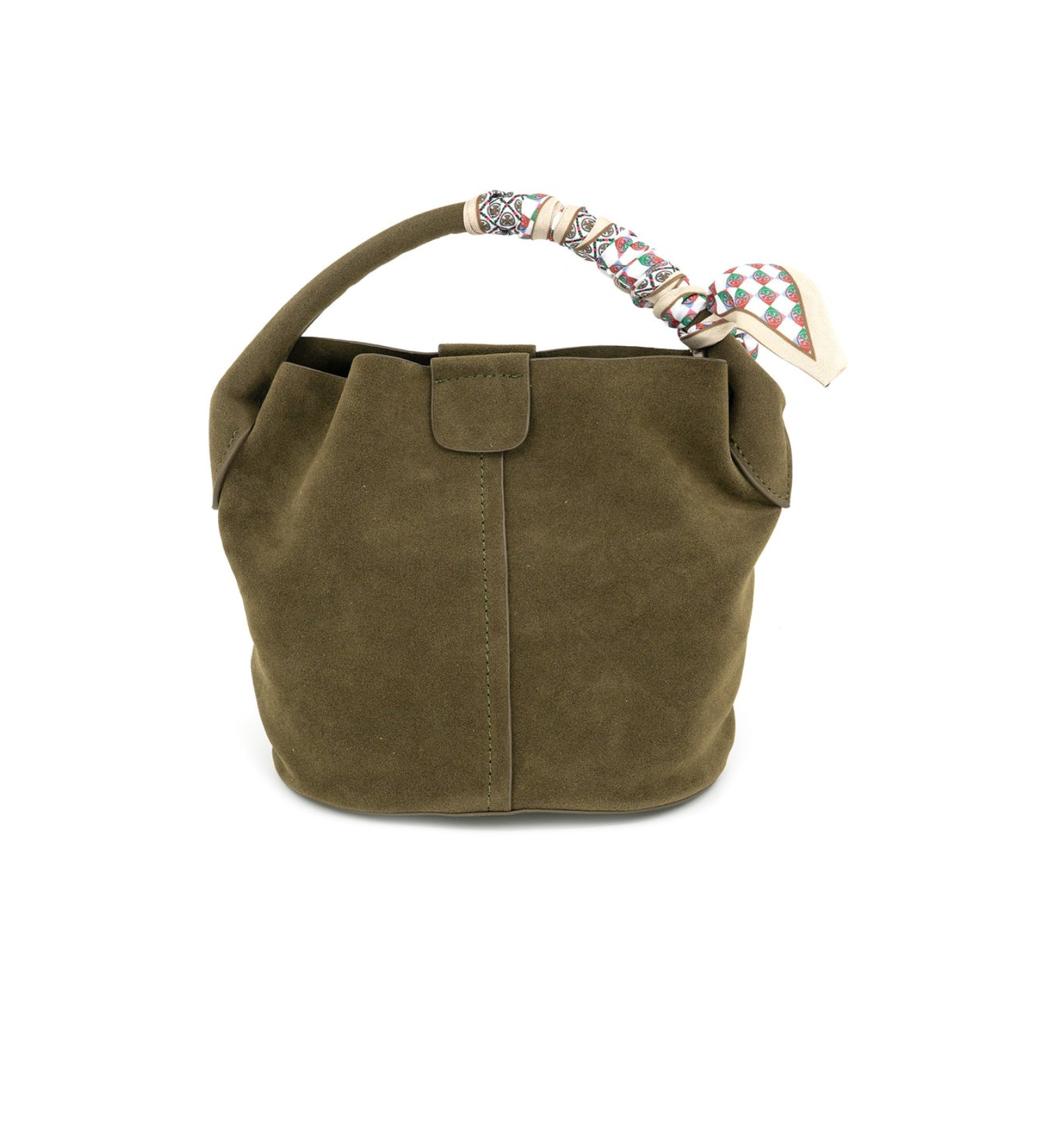 Let's Go Mini Suede Green Bucket Bag