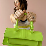 Carol Lime Top Handle Bag