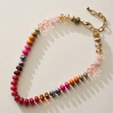 Mixed Beaded Necklace-Pink