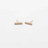 Pave Gold Bar Earrings