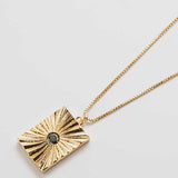 Black Pave Medallion Necklace