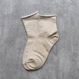 Roll Up Basic Socks-Beige