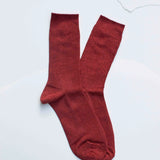 Modal Glitter Socks-Red