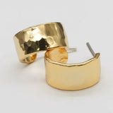 Gold Mini Hammered Hoops