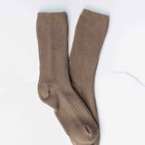 Cozy Ribbed Socks-Brown