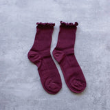 Ruffle Socks - Wine