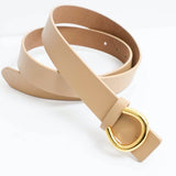 Minimalist Gold Horseshoe Belt Beige