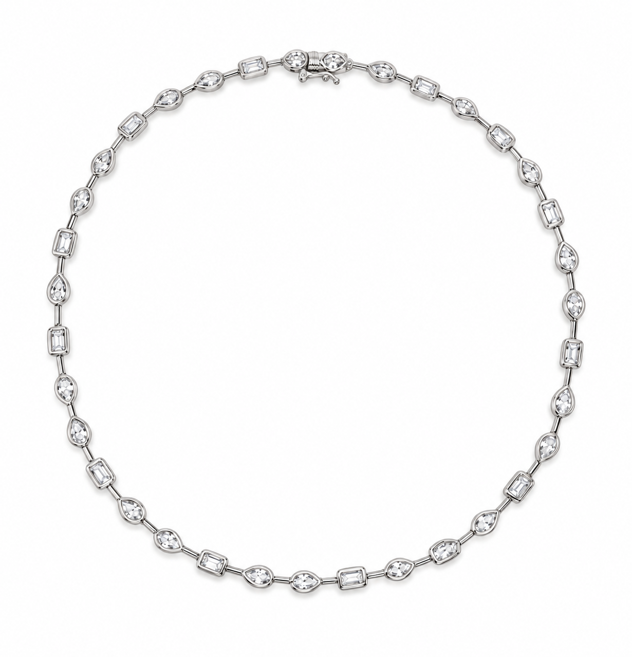 Serena Bezel Tennis Necklace