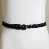 Classic Leather Braided Belt Black