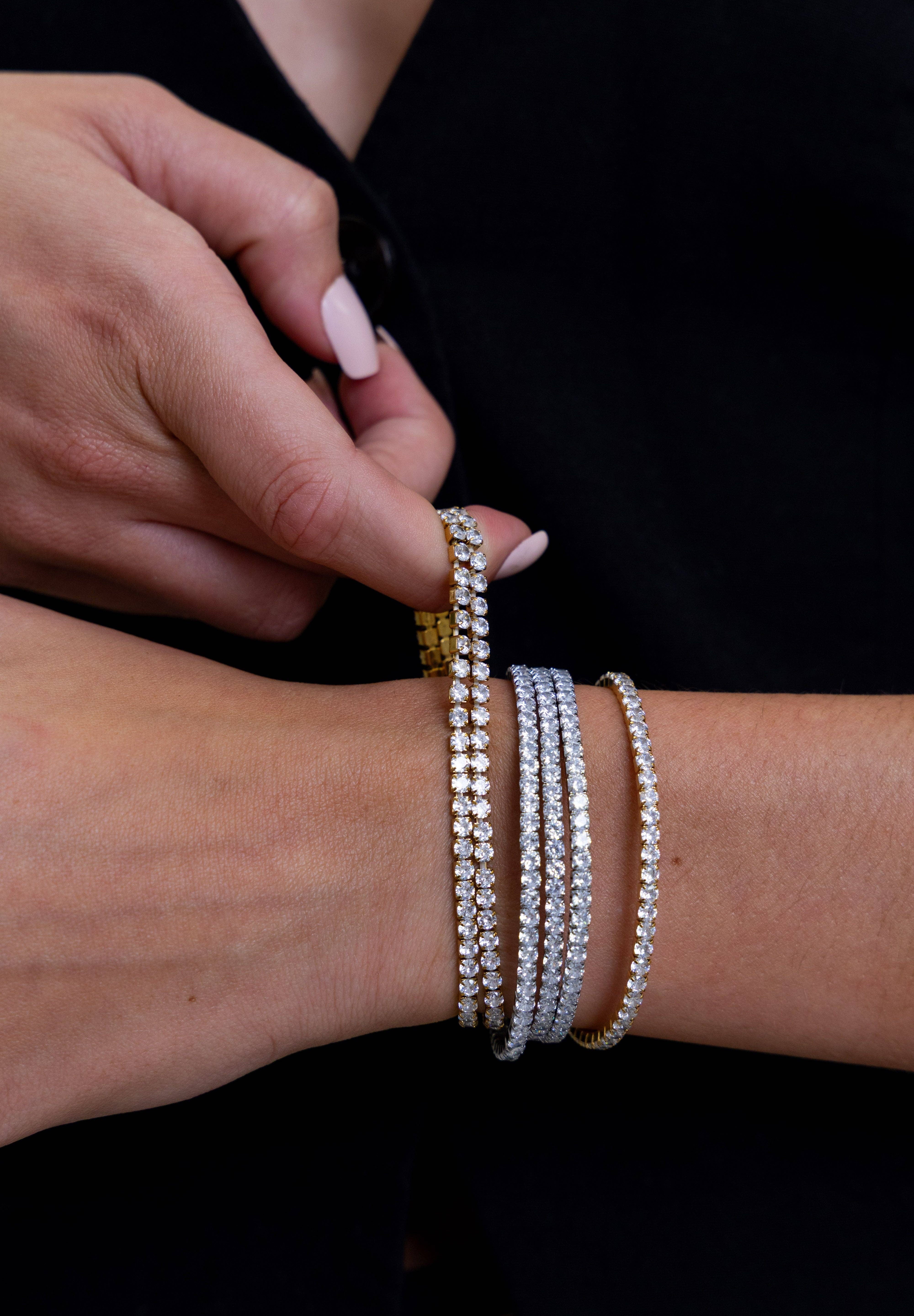 Eileen CZ Stretch Bracelet - Gold