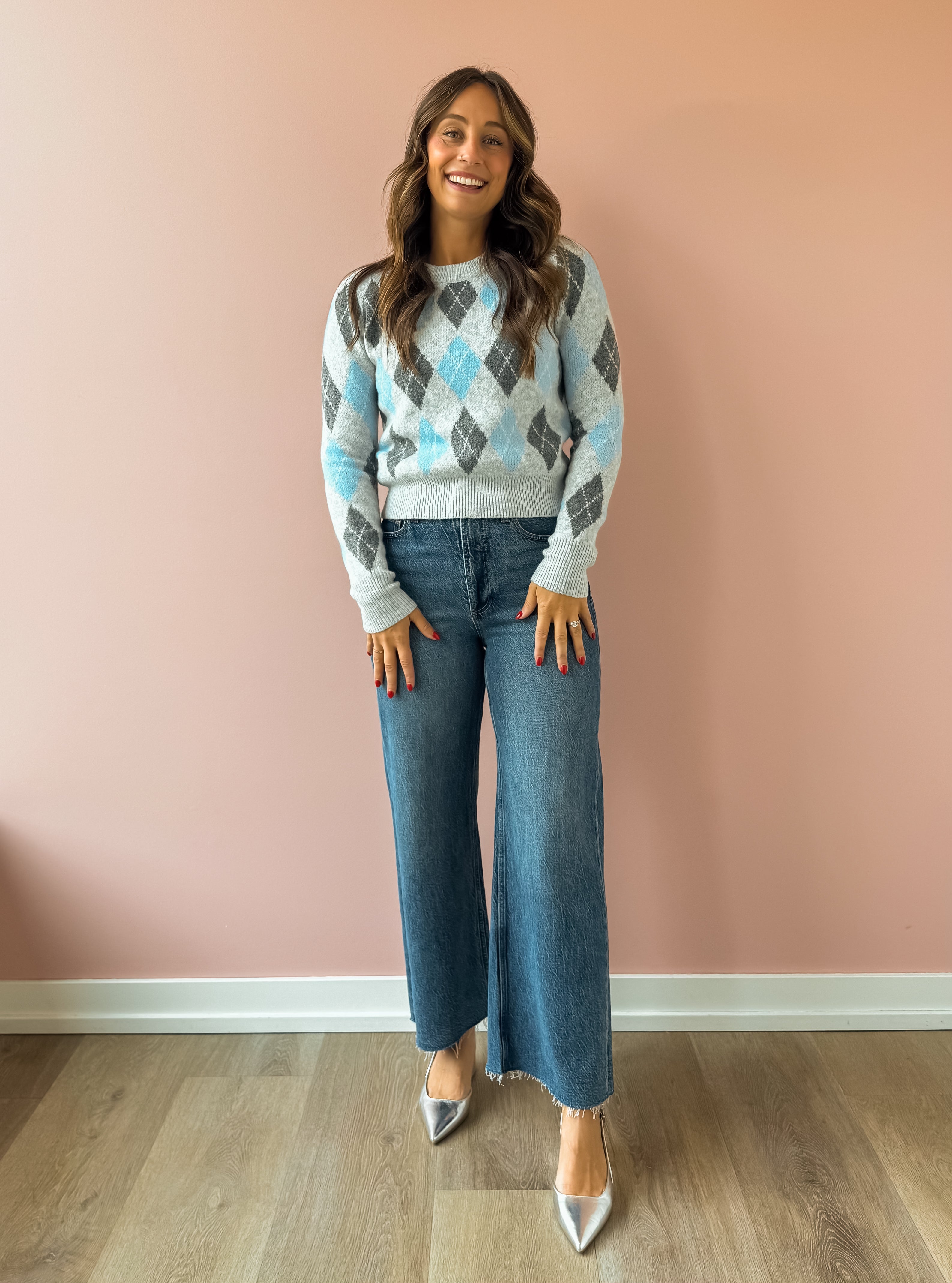 Blue Fog Argyle Sweater