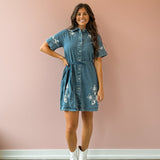 Wildflower Denim Mini Dress