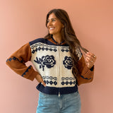 Rose Jacquard Sweater