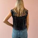 Sequin Tank Black