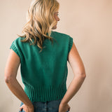 Kenny Distressed Sweater Vest Green