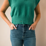 Kenny Distressed Sweater Vest Green