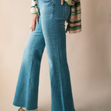 Sadie Scissor Hem Mid-Rise Bootcut Jeans