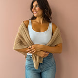 Pointelle Square Triangle Scarf