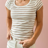 Janelle Stripe Short Sleeve