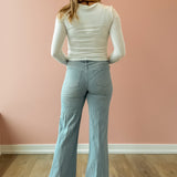 Fiona Striped Wide Leg Jeans