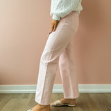 Lexi Bowed Straight Jeans Pink