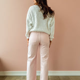 Lexi Bowed Straight Jeans Pink