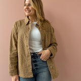 Mocha Petals Denim Jacket