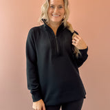 AirEssentials Brushed Half Zip Black