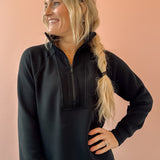 AirEssentials Brushed Half Zip Black