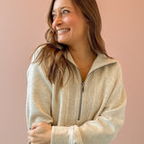 AirEssentials Brushed Half Zip Ivory