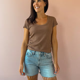Leisurely Brown Tee