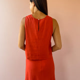 Sloane Linen Top Red