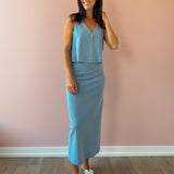 Gail Jersey Denim Midi Skirt