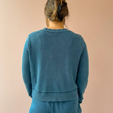 Daily Knit Denim Cardigan-Indigo
