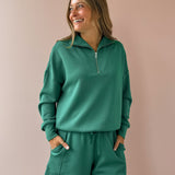 Hawley Half Zip Sweatshirt-Green