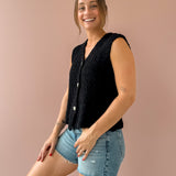 Arlo Sweater Vest-Black