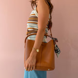 Let's Go Brown Bucket Bag
