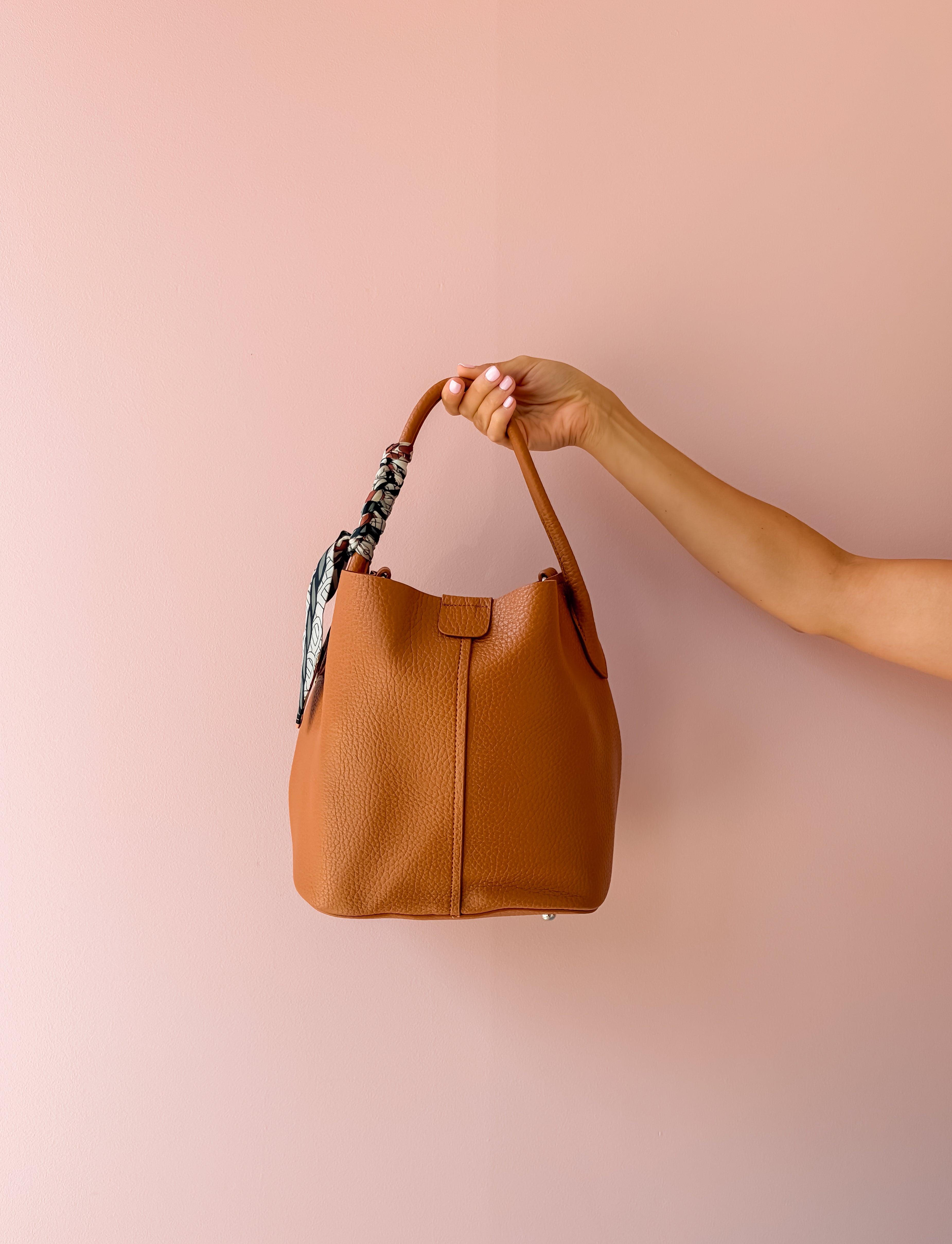Let's Go Brown Bucket Bag