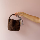 Let's Go Chocolate Mini Suede Bucket Bag