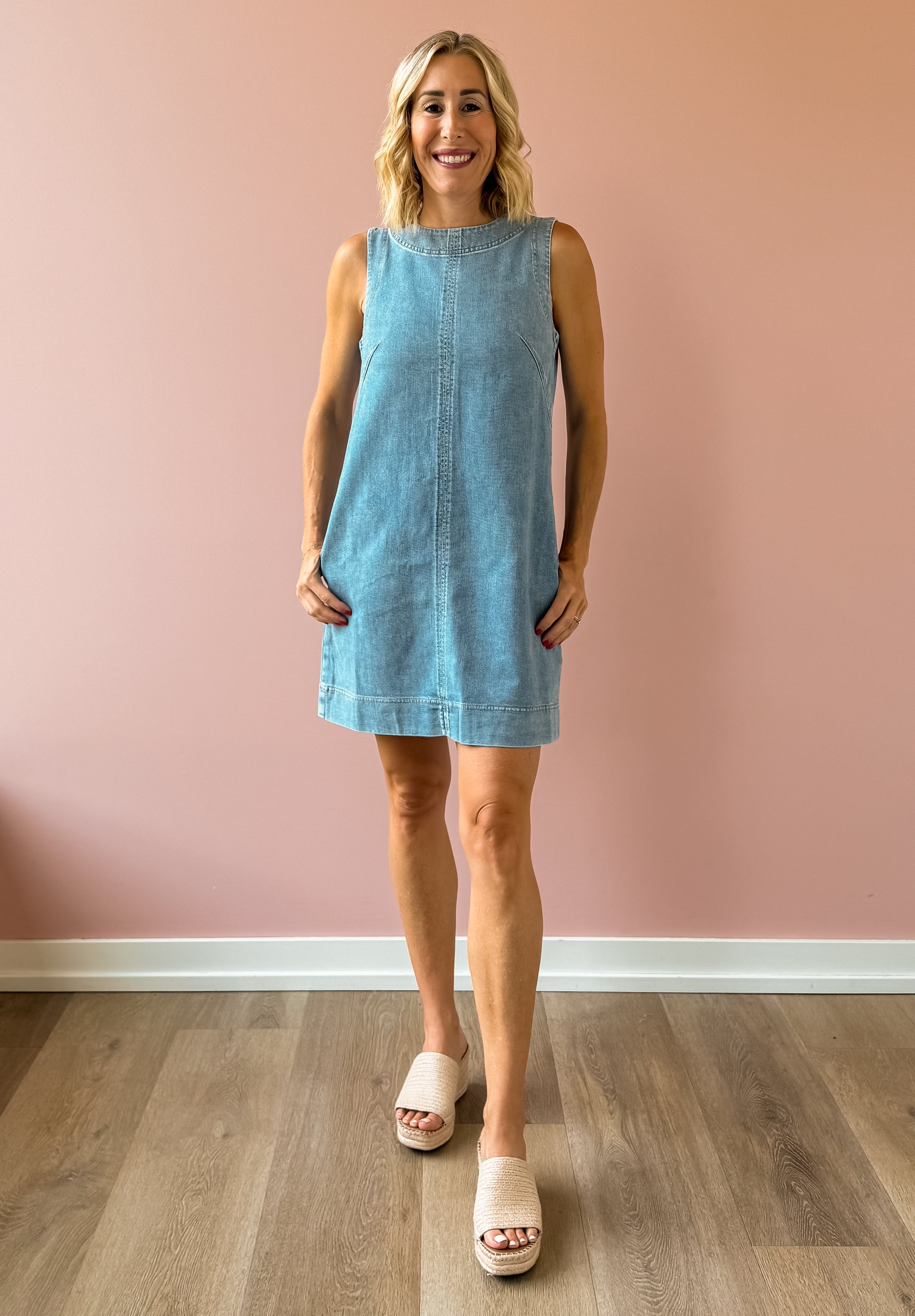 spanx denim dress Lightweight Denim Mini Dress