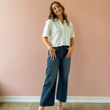 Madrid Knit Eyelet Button Up