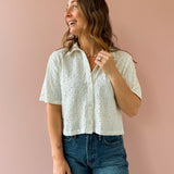 Madrid Knit Eyelet Button Up
