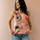 Elia Denim Vest-Floral