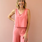 Sloane V Neck Tank Pink