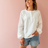 Esme Eyelet French Terry Pullover