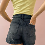 Saige Denim Shorts- Black