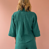 Helena Green Button Up