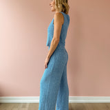 Dawn Blue Smocked Pant